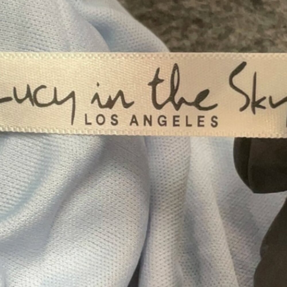 Lucy In The Sky Women's Shimmer Bodycon Mini Dress In Icy Blue - Size M - Picture 8 of 9